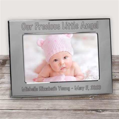 Personalized Little Angel Baby Silver Picture Frame | Gifts