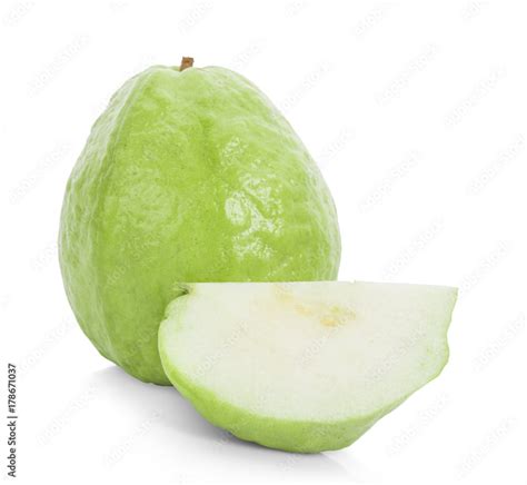 fresh guava fruit with slice isolated on white background Stock-Foto ...