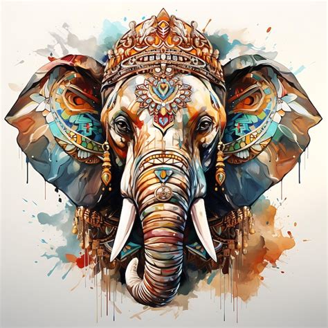 Premium Photo | Tshirt Design of Elephant Portrait Wearing a Sri Lankan ...