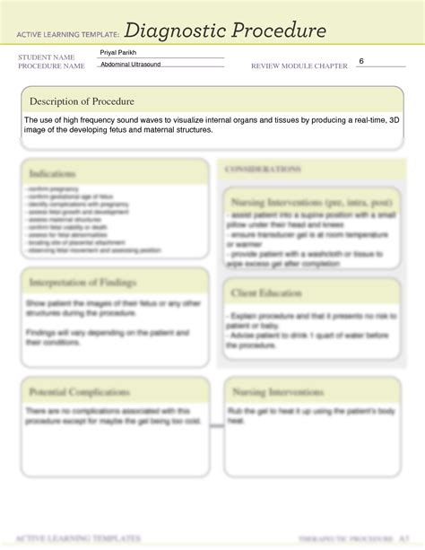 SOLUTION: Abdominal Ultrasound Diagnostic Procedure Template - Studypool