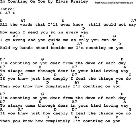 Im Counting On You, by Elvis Presley - lyrics and chords