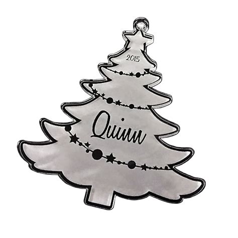 Personalized Etched Acrylic Christmas Tree Ornament — All Custom Gifts