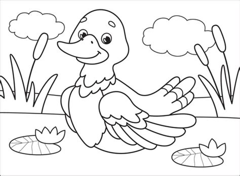 Duck coloring page | Free Printable Coloring Pages