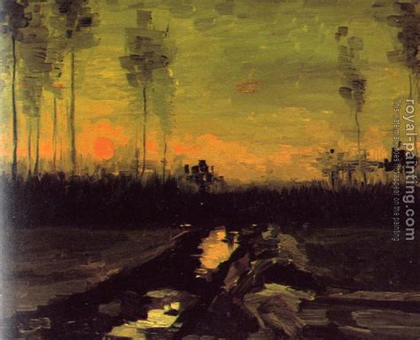 Landscape with Sunset by Vincent Van Gogh | Oil Painting Reproduction