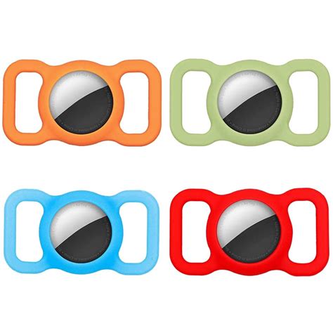 Airtag Dog Collar Holder,4 Pack Silicone Pet Collar Case，Airtag Pet ...