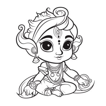 Little Krishna Drawing PNG Transparent Images Free Download | Vector ...