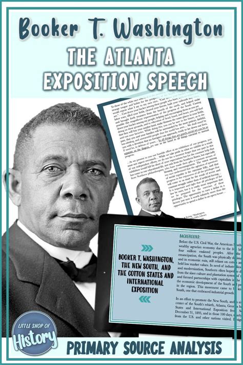 the atlanta exposition speech with an image of president martin luther washington and his book,