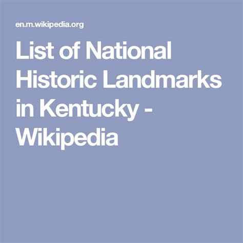 List of National Historic Landmarks in Kentucky - Wikipedia | National historic landmark ...