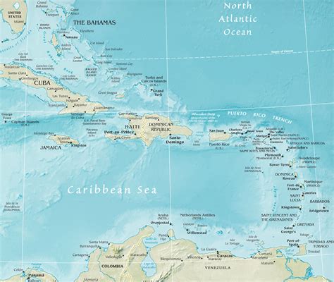 Map of The Caribbean Region