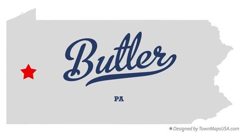 Map of Butler, Butler County, PA, Pennsylvania