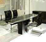 VG-688 Extendable Boat Shaped Glass Top Table | Modern Dining
