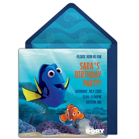 Free Finding Dory Invitations | Finding dory invitations, Dory birthday, Dory birthday party