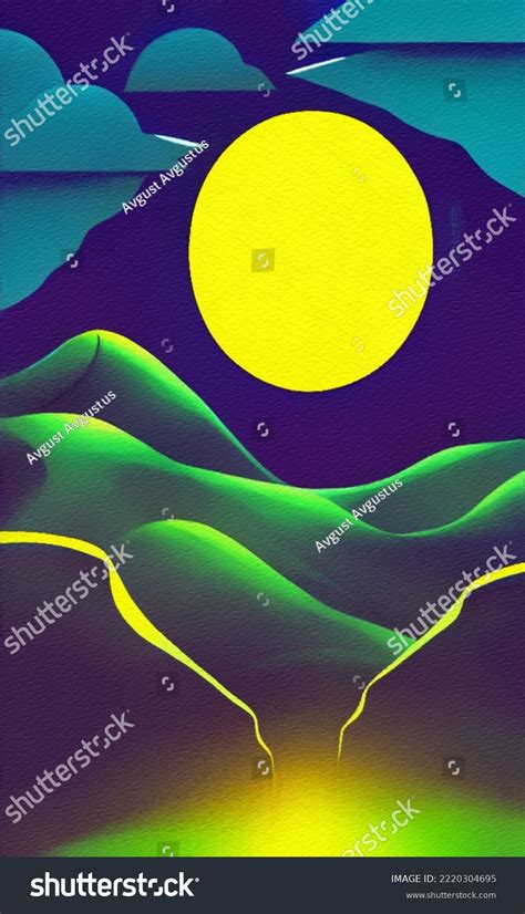 Digital Drawing Surreal Landscape Illustration Stock Illustration ...