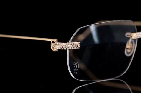 Icebox - Cartier Glasses Iced Out Diamond Rimless - 1.15ctw - Yellow Gold