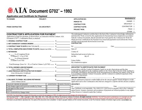 AIA Forms G702 & G703 Application, Certificate, and Continuation