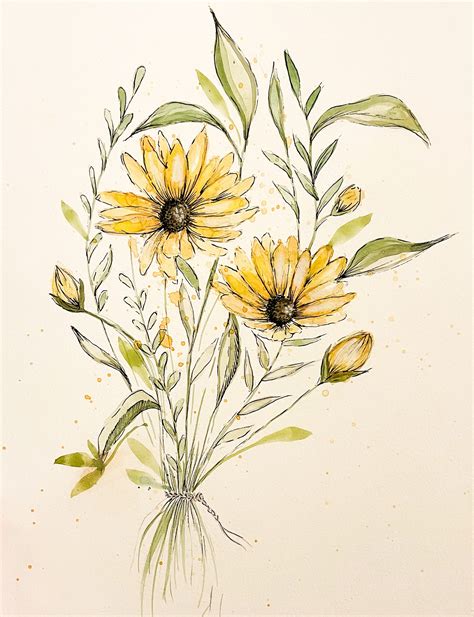 "Black-eyed Susan Bouquet" Wine & Watercolor, includes wine tasting and ...