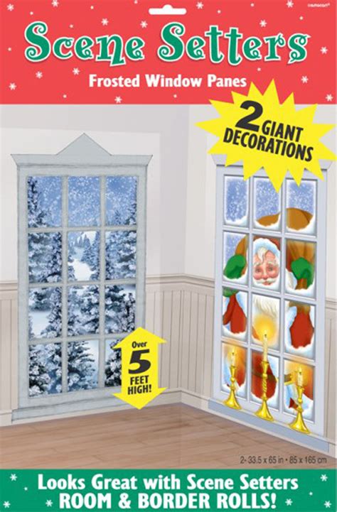 Christmas scene setter *Frosted Windows Large Wall decoration FREE P&P ...