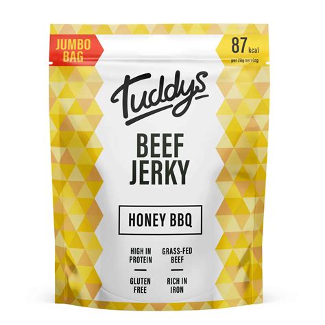 Honey BBQ Beef Jerky 250g | Jumbo, Hearty & Healthy | Tuddys