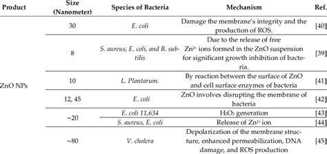 Antimicrobial properties of ZnO NPs. | Download Scientific Diagram