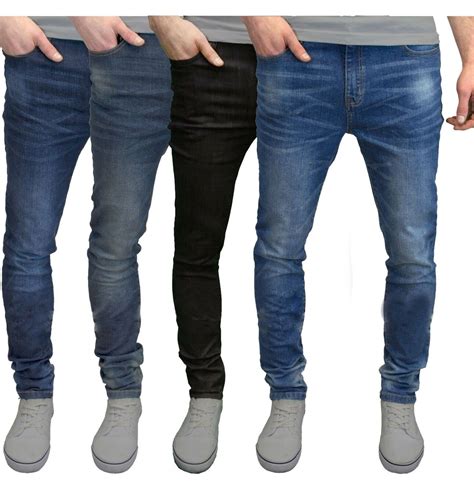 Mens Slim Fit Jeans Stretch Denim Pants Slim Skinny Casual Designer ...