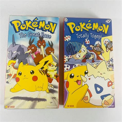 Pokemon VHS Tapes 1998 The Great Race & Totally Togepi Nintendo Pioneer Viz Vide | Mercari | Tv ...