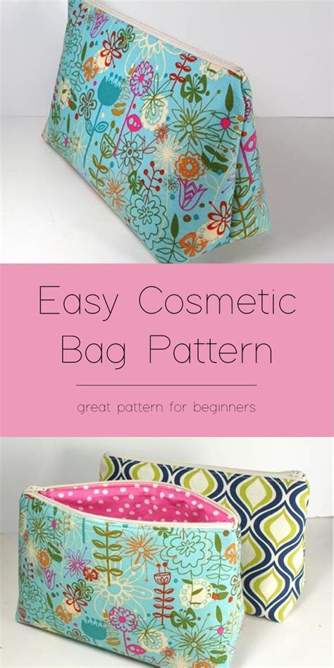 Easy Cosmetics Bag Pattern | So Sew Easy | Kosmetiktasche selber nähen, Taschen selber nähen ...