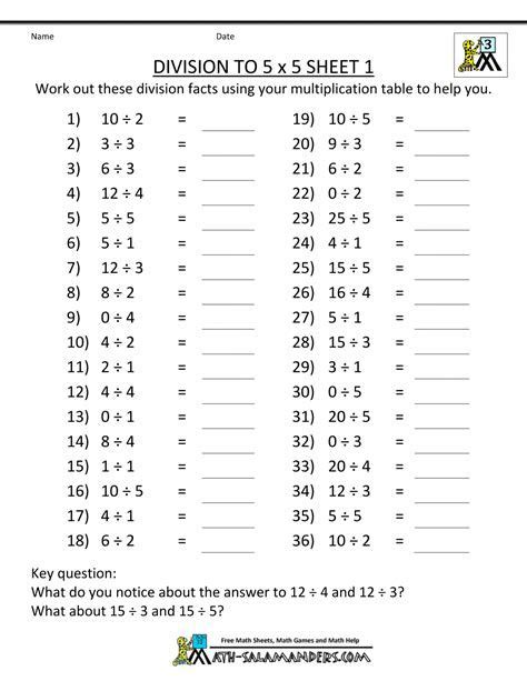 Printable Division Worksheets 3rd Grade Math | Division worksheets ...