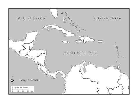 Blank Map Of Caribbean And Central America - China Map Tourist Destinations