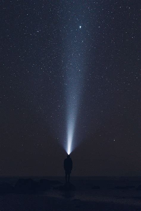 1284x2778px | free download | HD wallpaper: clear sky, man, starry sky, light, flashlight, night ...