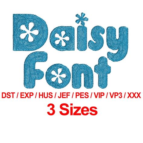 Daisy Font 3 Sizes Machine Embroidery Design Fonts Alphabets - Etsy