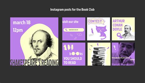 Instagram Posts Design for the Book Club by Maria Kharlamova on Dribbble