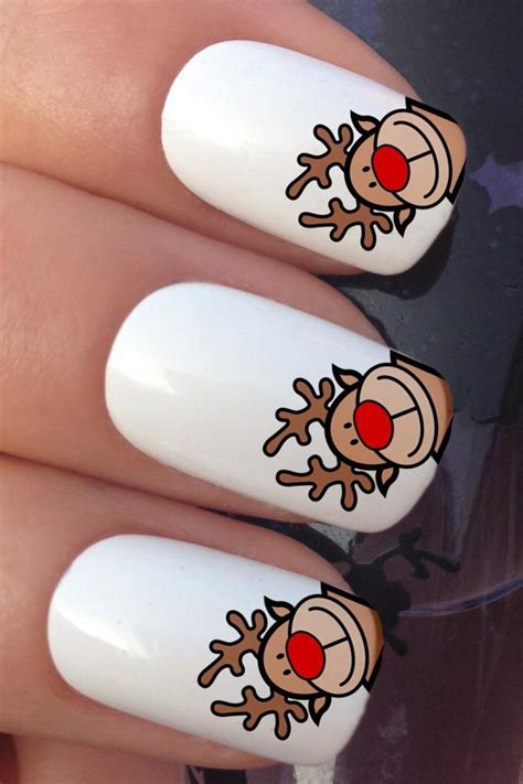 CHRISTMAS NAIL ART STICKERS DECALS WATER TRANSFERS REINDEER SNOWFLAKE SNOWMEN | eBay