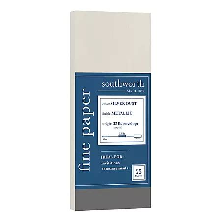 Southworth Metallic Envelope 10 Silver 25PK - Office Depot