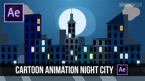 After Effects Tutorial: Cartoon Animation Night City - YouTube