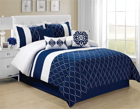 Navy Blue And White Comforter | Twin Bedding Sets 2020