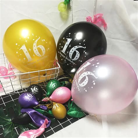 1pcs 16 Happy Birthday Printed Latex Balloons 12inch Helium Globos for ...