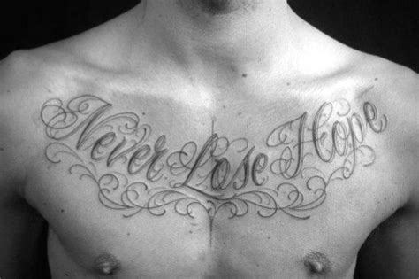 50 Chest Quote Tattoo Designs For Men - Phrase Ink Ideas in 2021 | Chest tattoos for women ...