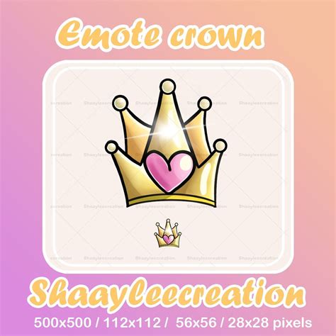 Cute Crown Emote for Twitch 112x112 56x56 28x28 Twitch - Etsy