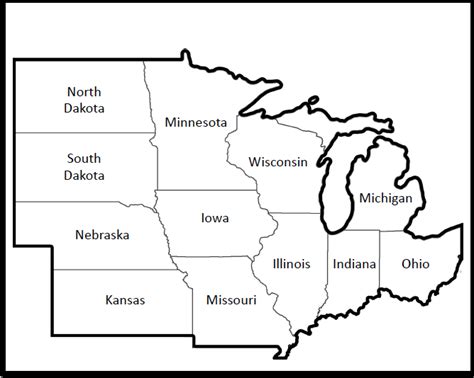 Midwest States, Capitals and Abbreviations Diagram | Quizlet