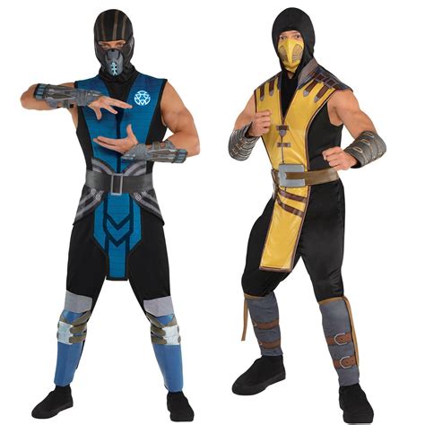 Adult's Official Men's Scorpion Sub Zero Mortal Kombat Party Fancy ...