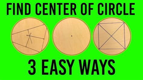 Find the Center of a Circle (3 EASY and QUICK Ways) - YouTube