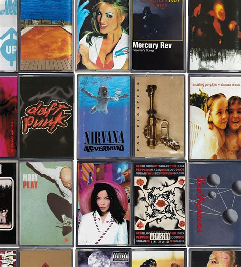 1990's Music Cassette Print Greatest Albums of the 90s - Etsy