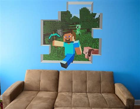 CUSTOM Huge Minecraft Mural 48 Tall 2 Minecraft by WilsonGraphics, $175.00 | Minecraft room ...