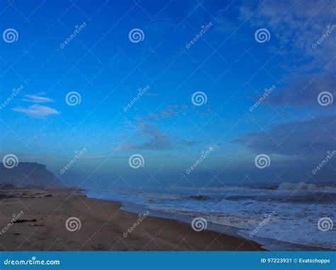 Varkala South Cliff Beach at Sunset Stock Image - Image of blue ...