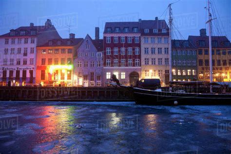 Nyhavn district on early winter morning - Stock Photo - Dissolve