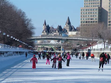 Skating on the Rideau Canal during Winterlude in Ottawa, Canada ...