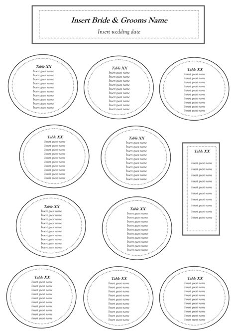 Free Table Seating Chart Template | Seating Charts In 2019 regarding Wedding Seating… | Seating ...