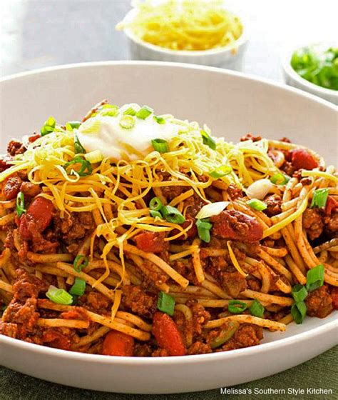 Chili Spaghetti - melissassouthernstylekitchen.com