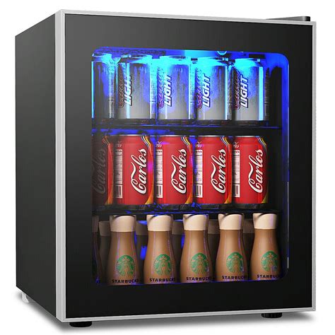 Gymax 60 Can Beverage Refrigerator Beer Wine Soda Drink Cooler Mini ...