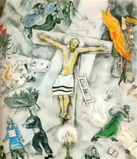 White Crucifixion Marc Chagall Print or Oil Painting Reproduction.